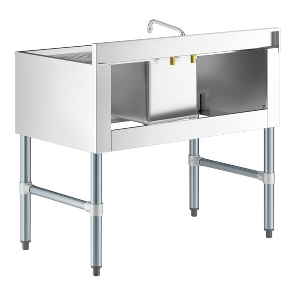 Regency 36" x 21" One Bowl Underbar Sink with Faucet and Two Drainboards