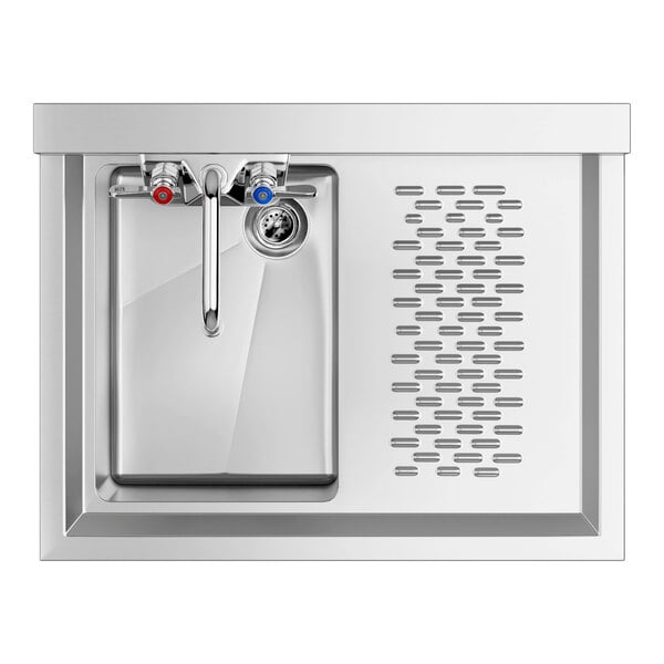 Regency 24" x 18 3/4" One Bowl Underbar Sink with Faucet and Right Drainboard