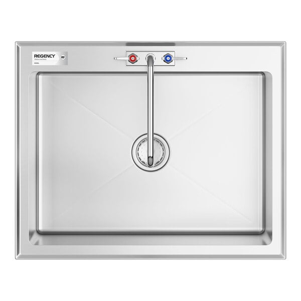 Regency 28" x 20" x 12" 16 Gauge Stainless Steel One Compartment Drop-In Sink with 12" Swing Faucet