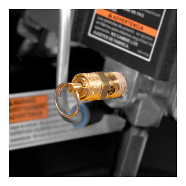 The gas valve on an Industrial Air stationary air compressor.