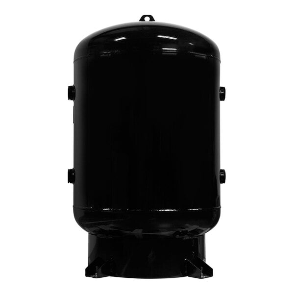 An Industrial Air black powder-coated steel air receiver.