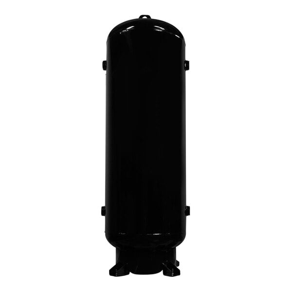 A black rectangular Industrial Air air receiver tank with a white background.