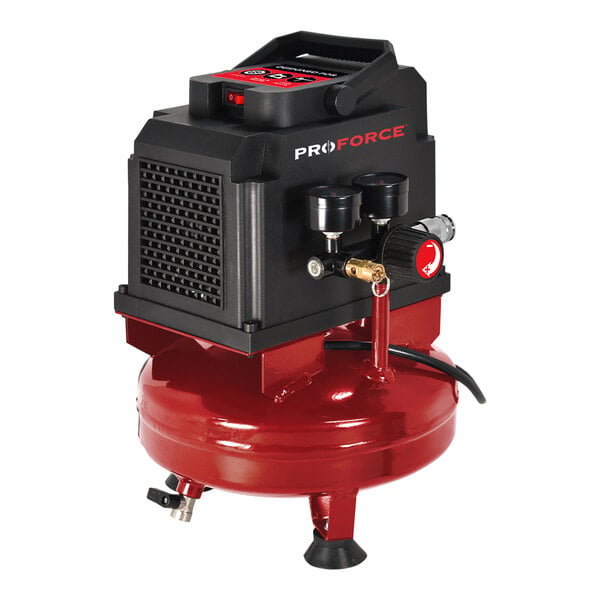 A red and black ProForce air compressor.