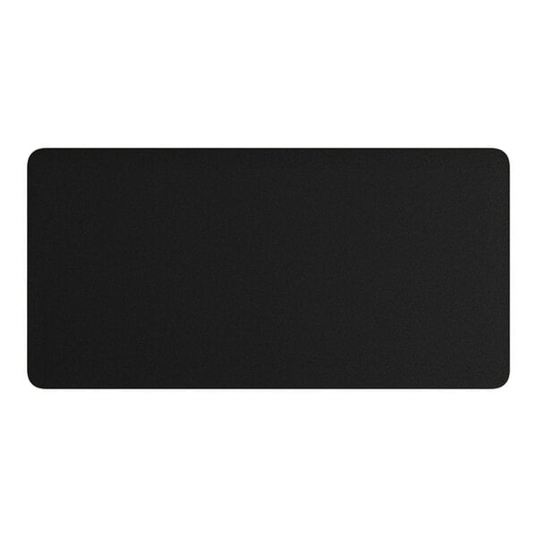 A black rectangular object with a white background.