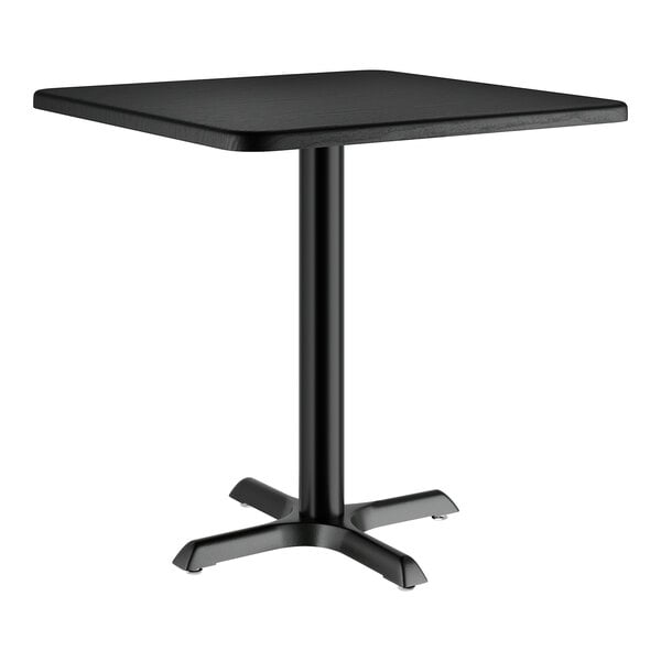 A black square Lancaster Table & Seating table with a black base.