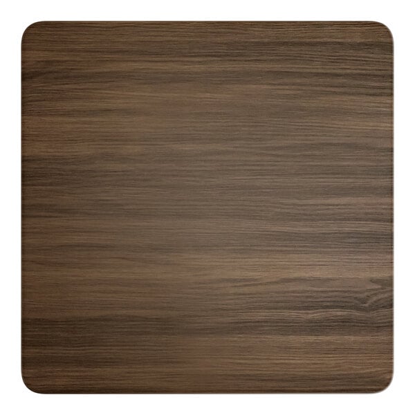Lancaster Table & Seating 36" x 36" Square Thermo-Formed MDF Table Top with Dark Walnut Finish