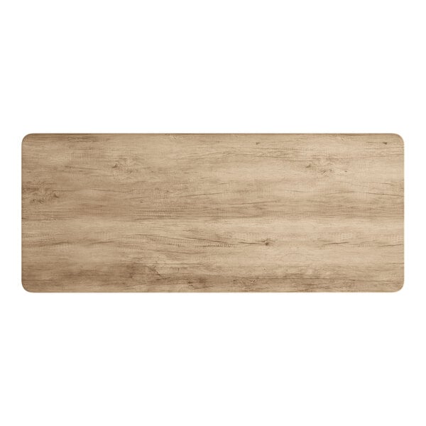 A rectangular wood table top with a gray wood finish.