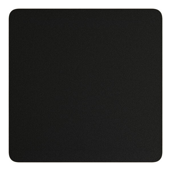 A black square object with a white background.