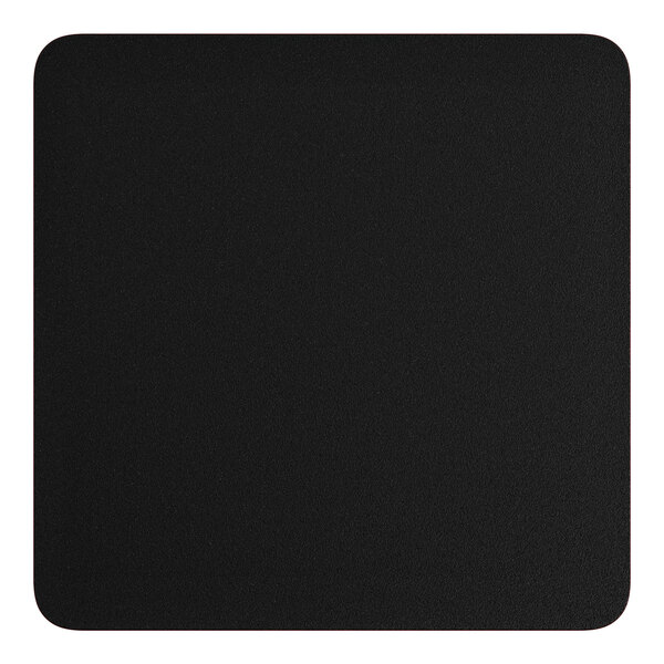 A black square object with a white border.