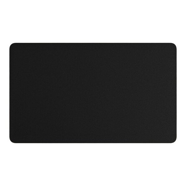 A black rectangular object with a white background.