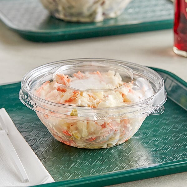 Inline Plastics Plastic Snack Container With Flat Lid 12 Oz. Clear