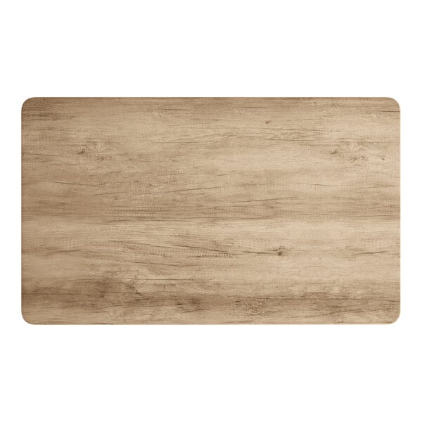A Lancaster Table & Seating rectangular table top with gray wood finish.