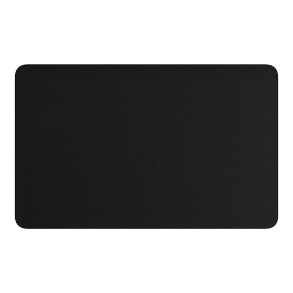A black rectangular object with a white background.