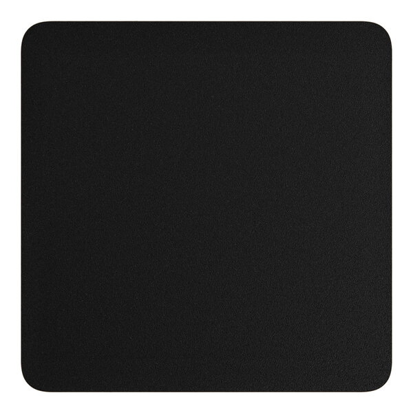 A black square table top with a white background.