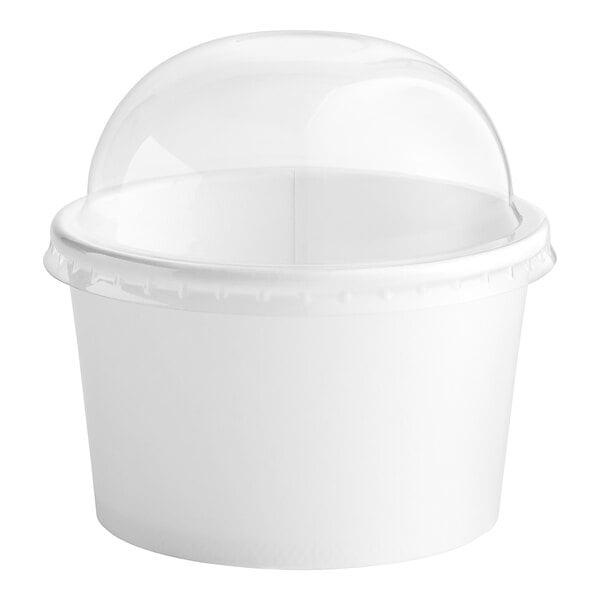 Choice 8 oz. White Paper Frozen Yogurt / Food Cup - 50/Pack