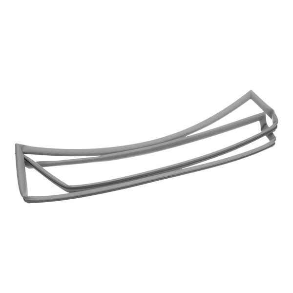 A grey rubber gasket with curved metal bars.