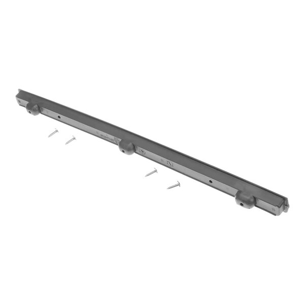 A long metal bar with screws.