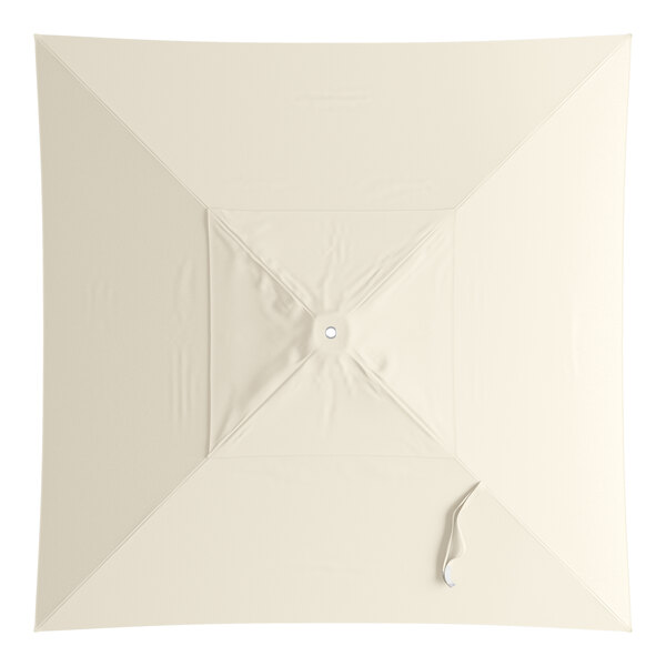 A white square umbrella canopy with a hole in the center.