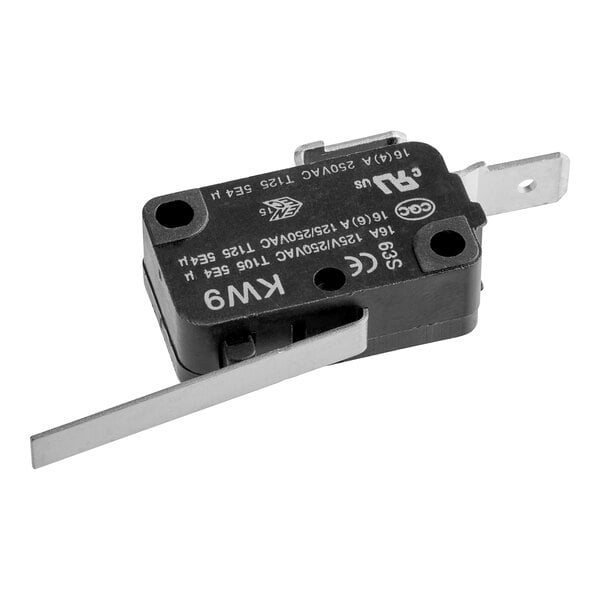 A black electrical device with a metal handle.