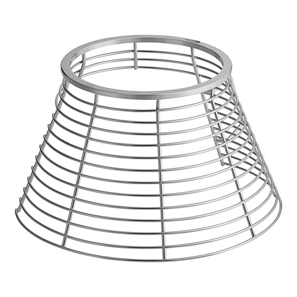 A metal wire cone with a ring on the end.