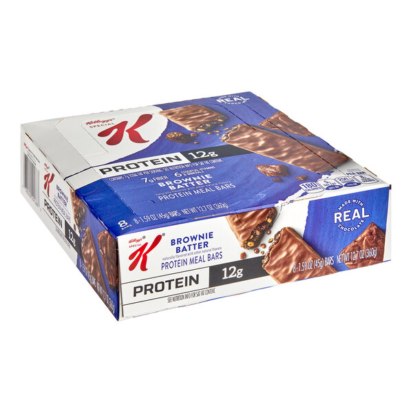 A box of 8 Kellogg's Special K Brownie Batter Protein Meal Bars.