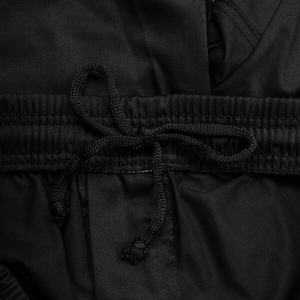 Black Chef Revival unisex chef cargo pants with a drawstring on the side.