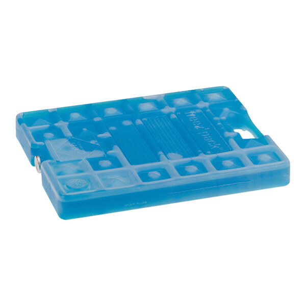 A blue plastic ice pack with a blue lid.