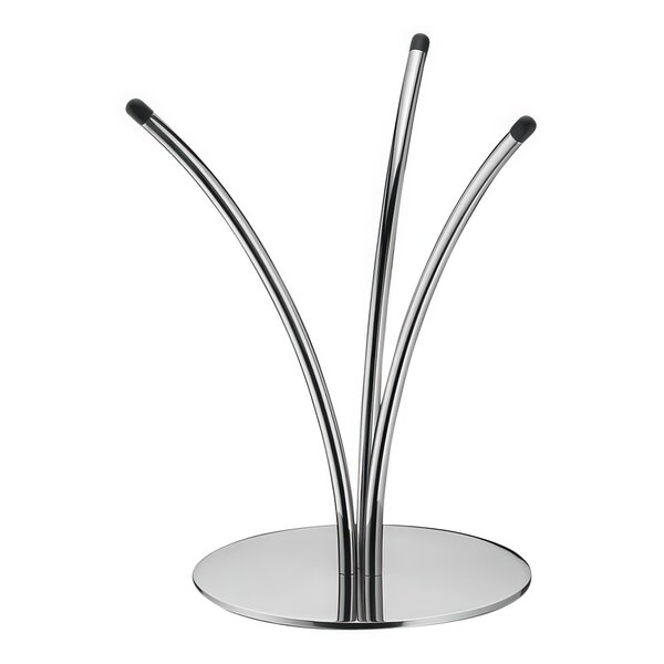 A Hepp by Bauscher stainless steel buffet stand with curved metal rods on metal legs.