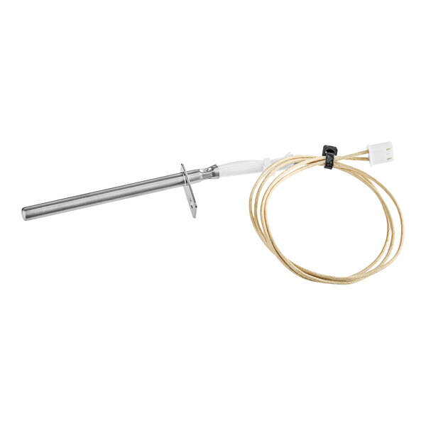 A Solwave temperature probe with a metal rod and wire.