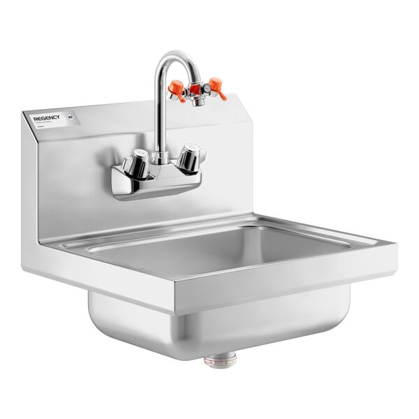 Regency 17" x 15" Wall Mounted Hand Sink with G1100 Eyewash Station