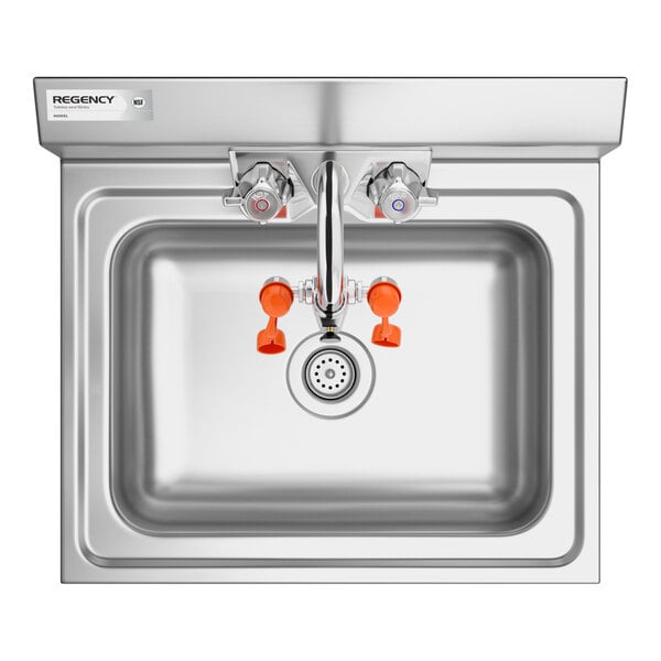 Regency 17" x 15" Wall Mounted Hand Sink with G1100 Eyewash Station