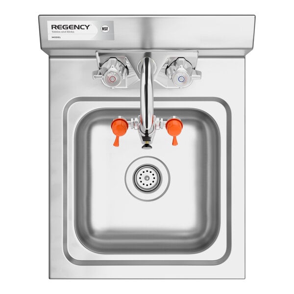 Regency 12" x 16" Wall Mounted Hand Sink with G1100 Eyewash Station