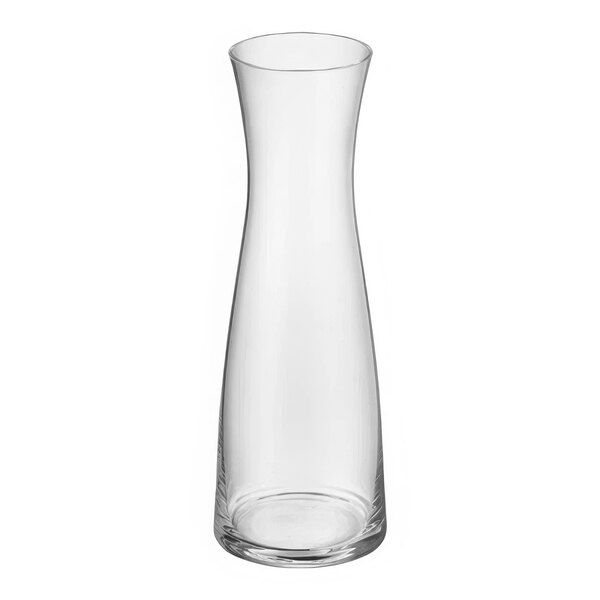 A WMF Basic clear glass carafe with a curved neck.