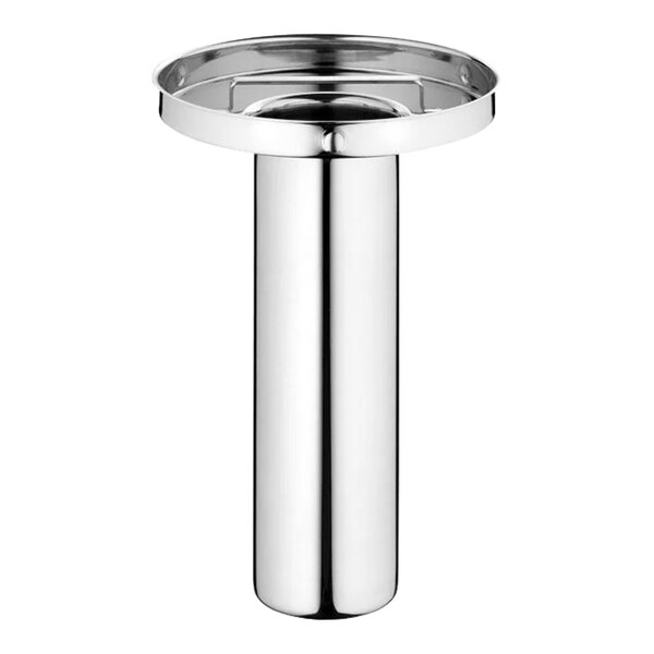 A silver stainless steel Hepp ice tube with a round base.