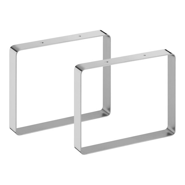 A pair of metal square Hepp Sequence pedestal feet.