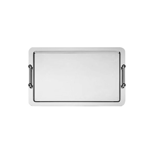 A rectangular stainless steel WMF serving tray with handles.