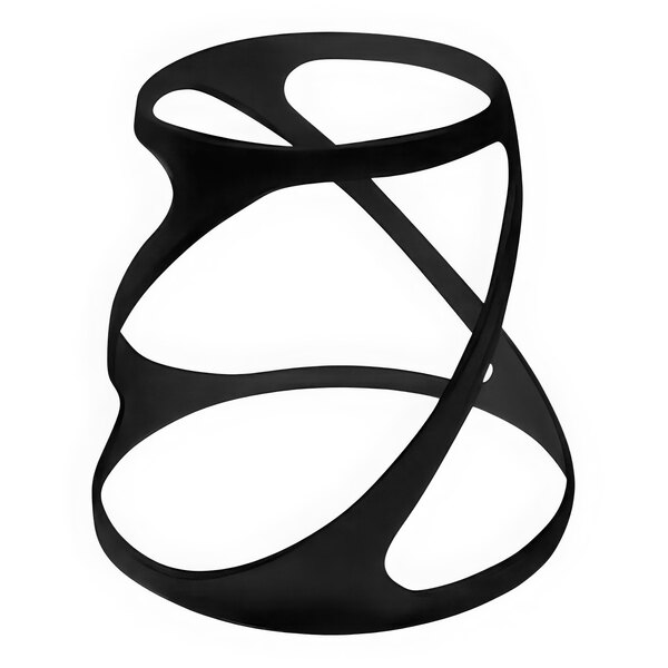 A black polycarbonate twist riser with rings in the design.