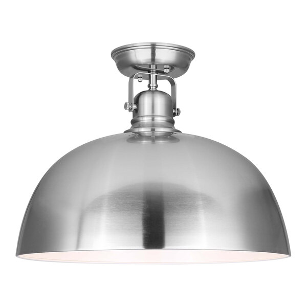 A silver Canarm Polo ceiling light with a white shade.