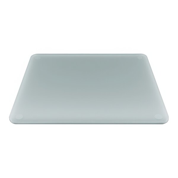 A satin glass square plate with a grey surface.