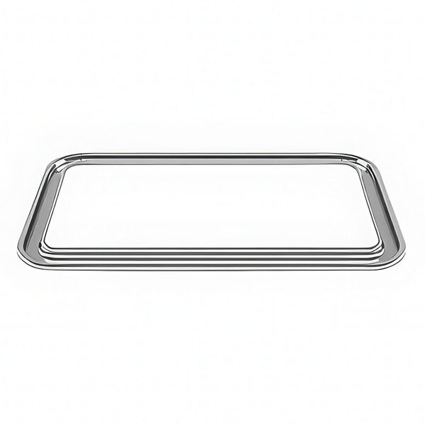 A stainless steel rectangular frame adapter.