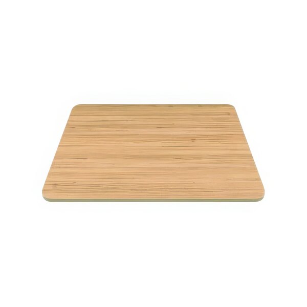 A WMF by BauscherHepp melamine wood grain plate on a wood surface.