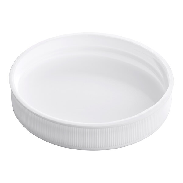 A white ribbed plastic cap with a foam liner.