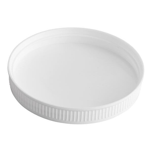 A white ribbed plastic cap with a foam liner.