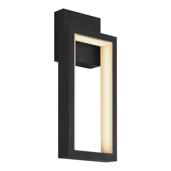 A black rectangular Canarm Kalino outdoor LED wall light.