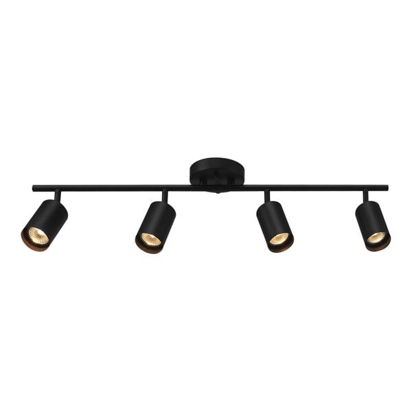 A black light fixture with three globes.