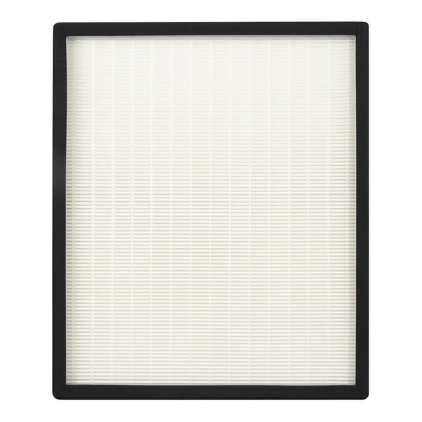 A close-up of a white and black PURAERO HEPA filter.
