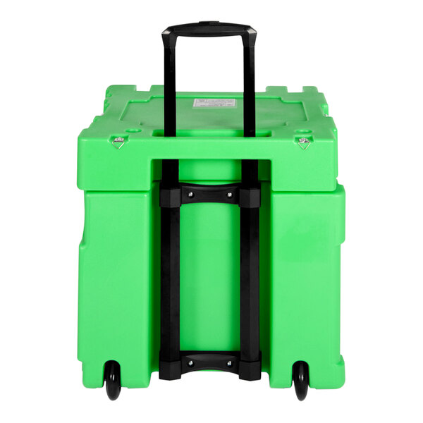 A green PURAERO power distribution box with black handles.