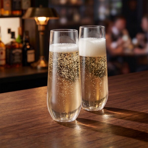 Tossware POP 9 oz. Customizable Plastic Champagne Flute Glass - 48/Case