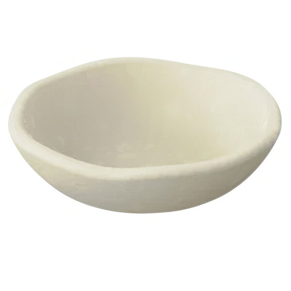 A white Dalebrook melamine bowl with a cream crackle design.