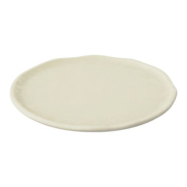 A white Dalebrook melamine plate with a circular rim on a white background.